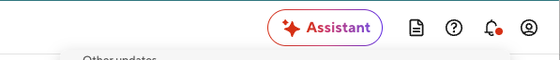 Bell icon with unread notification indicator
