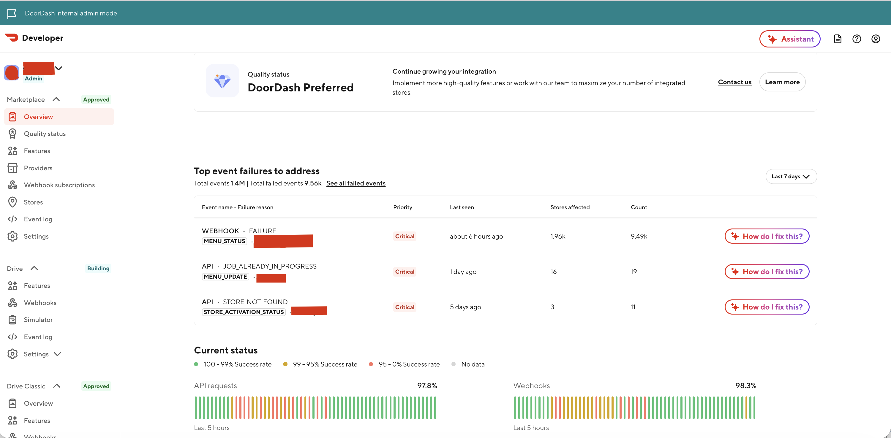 The Overview page surfaces the most impactful integration failures, grouped and prioritized by Event Logs AI