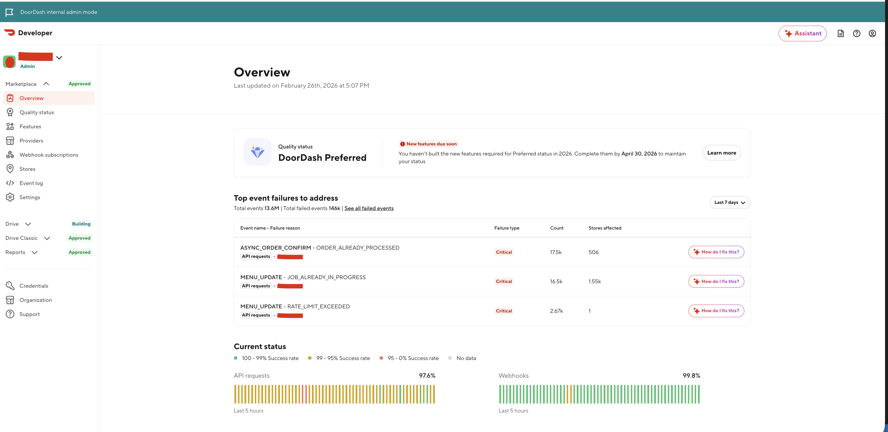 The Overview page surfaces the most impactful integration failures, grouped and prioritized by Event Logs AI